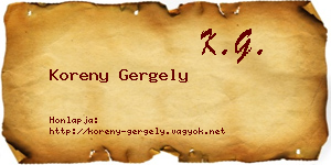 Koreny Gergely névjegykártya